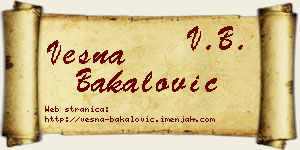 Vesna Bakalović vizit kartica